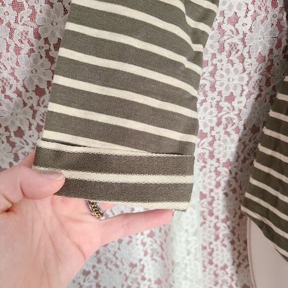 NWOT White Stag green tan 3/4 sleeve oversized top size xs - Picture 7 of 9